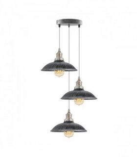 4 Head Vintage Industrial Brushed silver E27 Hanging Light Metal Pendant Lamp