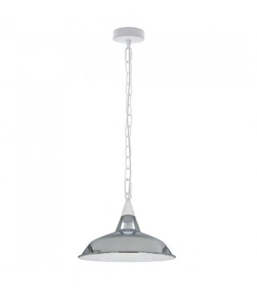 Vintage Industrial Chrome Metal Ceiling Lamp Shade Pendant Lights, UK E27