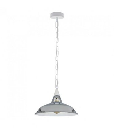 Vintage Industrial Chrome Metal Ceiling Lamp Shade Pendant Lights, UK E28