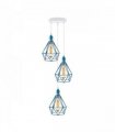 3 Head Blue pendant Industrial Ceiling Light Fitting, Metal Open Style Lamp Shade