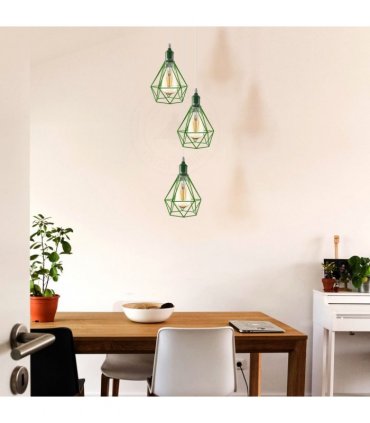 3 Head Green pendant Industrial Ceiling Light Fitting, Metal Open Style Lamp Shade,