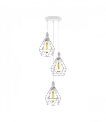 3 Head White pendant Industrial Ceiling Light Fitting, Metal Vintage Lamp Shade,