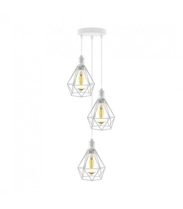 3 Head White pendant Industrial Ceiling Light Fitting, Metal Vintage Lamp Shade,