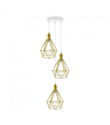 3 Head Yellow pendant Industrial Ceiling Light Fitting, Metal Vintage Lamp Shade