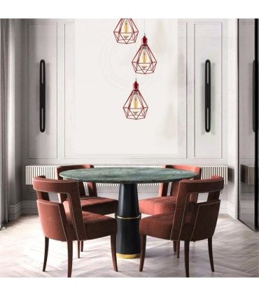 3 Head Red pendant Industrial Ceiling Light Fitting, Metal Vintage Lamp Shade