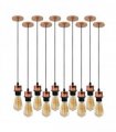 10 Pack Industrial Rose Gold Pendant Light, Lampshade Addable E27 Lamp Holder Light,