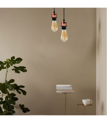 10 Pack Industrial Rose Gold Pendant Light, Lampshade Addable E27 Lamp Holder Light,