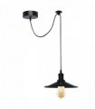 Black Vintage 1 Head Cone shaped shade Ceiling Pendant Light Fitting with Adjustable Cord Hanging Light Fixture