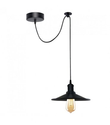 Black Vintage 1 Head Cone shaped shade Ceiling Pendant Light Fitting with Adjustable Cord Hanging Light Fixture