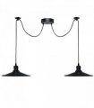 Black Vintage 2 Head Cone shaped shade Ceiling Pendant Light Fitting with Adjustable Cord Hanging Light Fixture