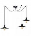 Black Vintage 3 Head Cone shaped shade Ceiling Pendant Light Fitting with Adjustable Cord Hanging Light Fixture