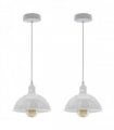 2Pack Dome Shaped White Loft Style Sturdy Metal Lamp Shade Pendant Lights 21cm Bottom Spray Painted Finish Inner White