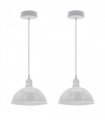 2Pack Dome Shaped White Loft Style Sturdy Metal Lamp Shade Pendant Lights 21cm Bottom Spray Painted Finish Inner White