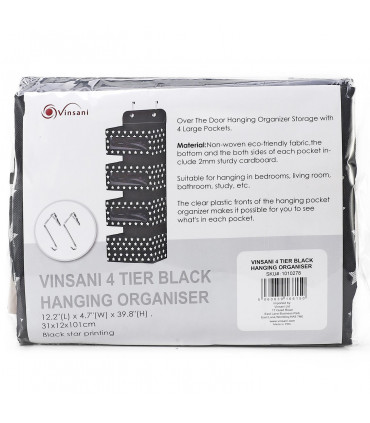 4TIER BLACK HANGING ORGANISER 1010278