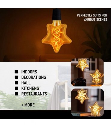 3 Pack Vintage Retro style e27 Edison Screw Amber Glass light Bulbs , Warm White Colour