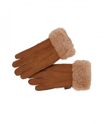Nordvek Womens Sheepskin Gloves With Fur Cuff - 301-100