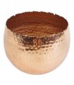 Leaf Large Metal Planter 22 x 17cm Hammered Copper Plated - Curvy Edge