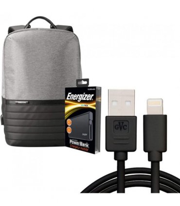 Energizer EPB001 Laptop Charging Bag Backpack with UE10004 Power Bank, Grey