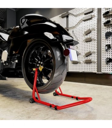 HOMCOM Motorcycle Rear Wheel Stand, 544kg Motorcycle Paddock Stand, Red