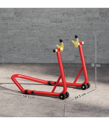 HOMCOM Motorcycle Rear Wheel Stand, 544kg Motorcycle Paddock Stand, Red