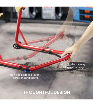 HOMCOM Motorcycle Rear Wheel Stand, 544kg Motorcycle Paddock Stand, Red