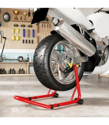HOMCOM Motorcycle Rear Wheel Stand, 544kg Motorcycle Paddock Stand, Red