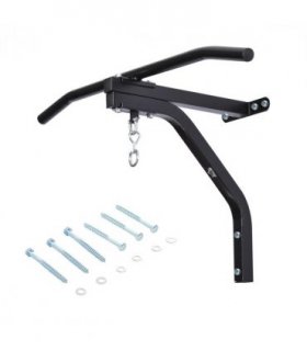 Heavy Punch Bag Hanger Wall Mount Chain Swivel Bracket Bar Steel, Black HOMCOM