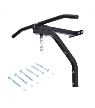 Heavy Punch Bag Hanger Wall Mount Chain Swivel Bracket Bar Steel, Black HOMCOM