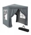 Outsunny 2mx2m Pop Up Gazebo Party Tent Canopy Marquee with Storage Bag Grey