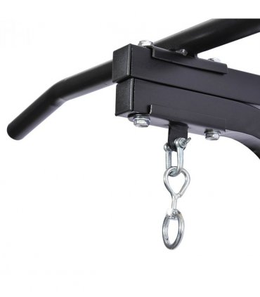 Heavy Punch Bag Hanger Wall Mount Chain Swivel Bracket Bar Steel, Black HOMCOM