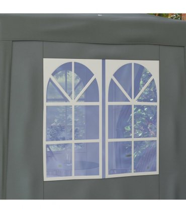 Outsunny 2mx2m Pop Up Gazebo Party Tent Canopy Marquee with Storage Bag Grey