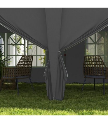 Outsunny 3 x 6m Pop Up Gazebo Height Adjustable Party Tent with Storage Bag Grey