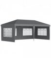 Outsunny 3 x 6m Heavy Duty Gazebo Marquee Party Tent with Storage Bag Grey