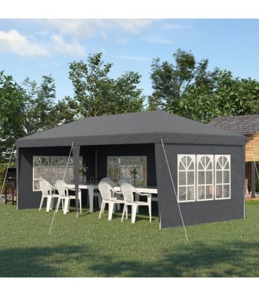 Outsunny 3 x 6m Heavy Duty Gazebo Marquee Party Tent with Storage Bag Grey