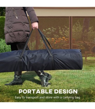 Outsunny Garden Folding Tent Heavy Duty Pop Up Gazebo for Party Khaki
