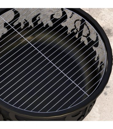 Outsunny 61.5cm 2-In-1 Outdoor Fire Pit & Firewood BBQ Garden Cooker Heater