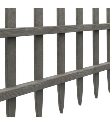 Outsunny Decorative Garden Fencing, Wooden Landscape Edging, Grey