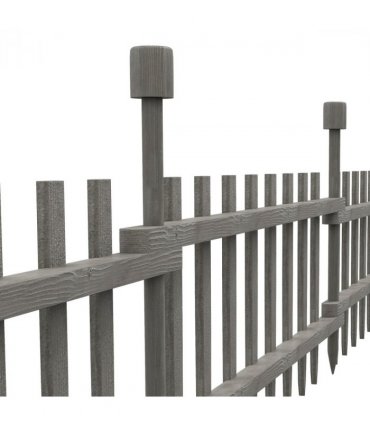 Outsunny Decorative Garden Fencing, Wooden Landscape Edging, Grey