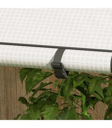 Outsunny Mini Greenhouse with Shelves and Roll Up Door, 100x80x150cm, White