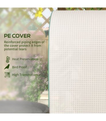 Outsunny 80 x 49 x 160cm Mini Greenhouse Portable Green House with Shelf White