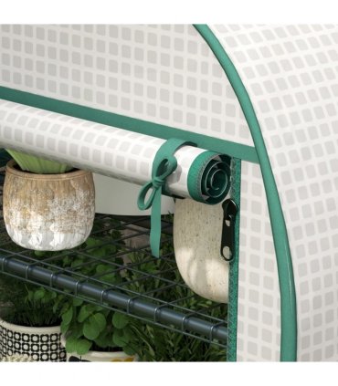 Outsunny 80 x 49 x 160cm Mini Greenhouse Portable Green House with Shelf White
