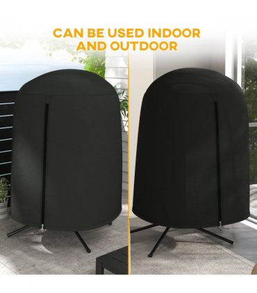 Outsunny Hanging Egg Chair Cover Garden Swing Chair Cover Waterproof, Black