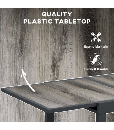 Outsunny Extendable Outdoor Dining Table Aluminium Rectangle Patio Table Grey