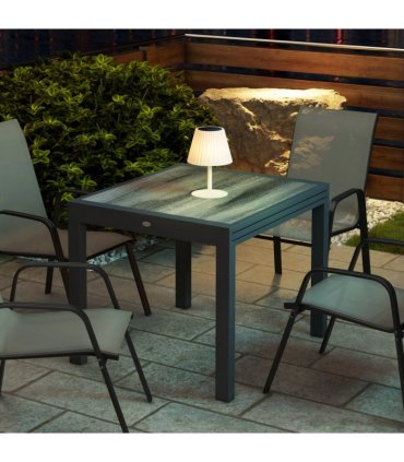 Outsunny Extendable Outdoor Dining Table Aluminium Rectangle Patio Table Grey