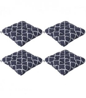 Outsunny Set of 4 Outdoor Seat Cushion with Ties, for Garden Furniture, Blue