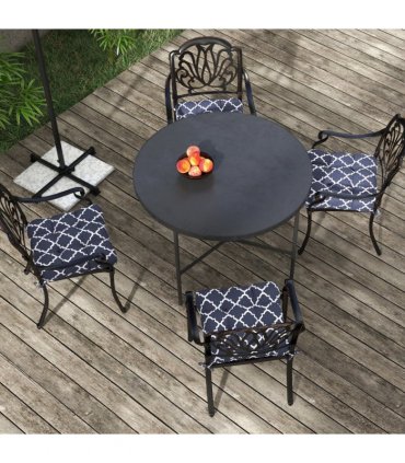 Outsunny Set of 4 Outdoor Seat Cushion with Ties, for Garden Furniture, Blue