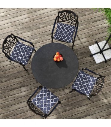 Outsunny Set of 4 Outdoor Seat Cushion with Ties, for Garden Furniture, Blue
