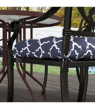 Outsunny Set of 4 Outdoor Seat Cushion with Ties, for Garden Furniture, Blue