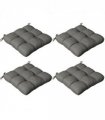 Outsunny Set of 4 Outdoor Seat Cushion with Ties, for Garden Furniture, Grey