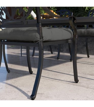 Outsunny Set of 4 Outdoor Seat Cushion with Ties, for Garden Furniture, Grey